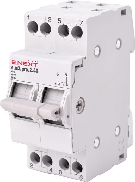 Выключатель-разъединитель E.NEXT e.is3.pro.2.40 1-0-2 2Р 40А трехпозиционный (p008024)