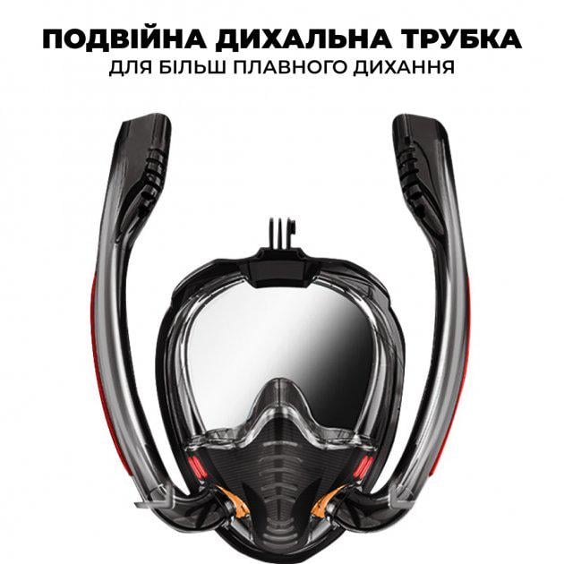 Полнолицевая маска для плавания Vela Sport 5,0 L/XL Double Черный (00733) - фото 3