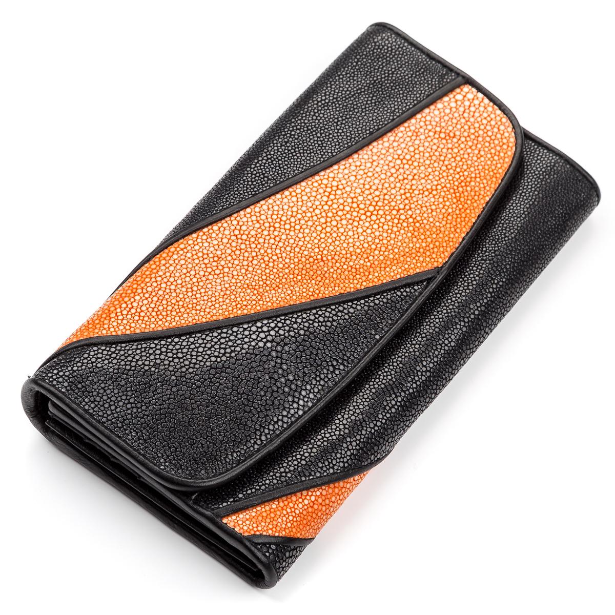 Женский кошелек Stingray leather 18118 кожаный Черный