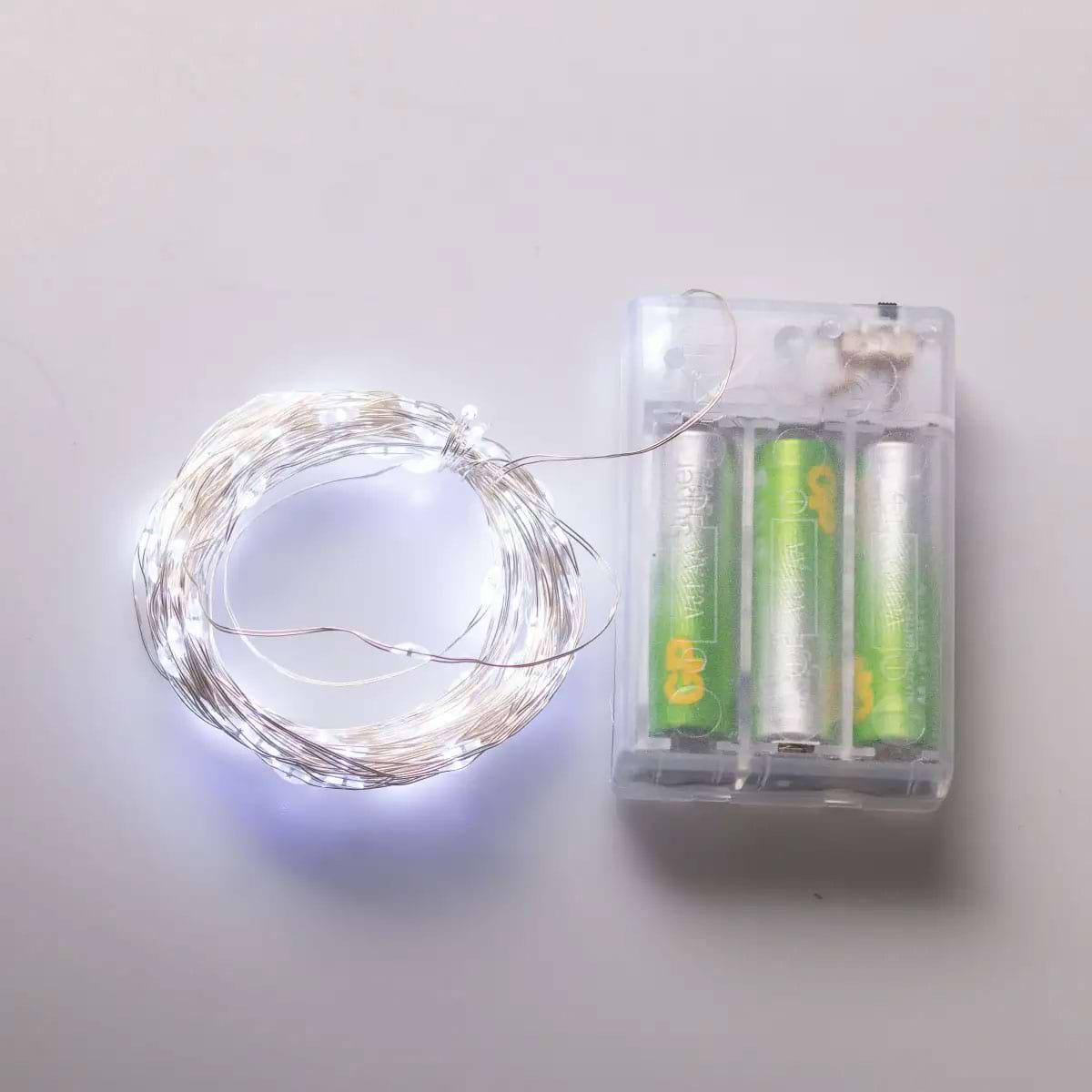 Гирлянда-роса капля на батарейках на 100 LED белый провод 10 м Белый (5317) - фото 7 Гирлянда-роса капля на батарейках на 100 LED белый провод 10 м Белый (5317) - фото 7