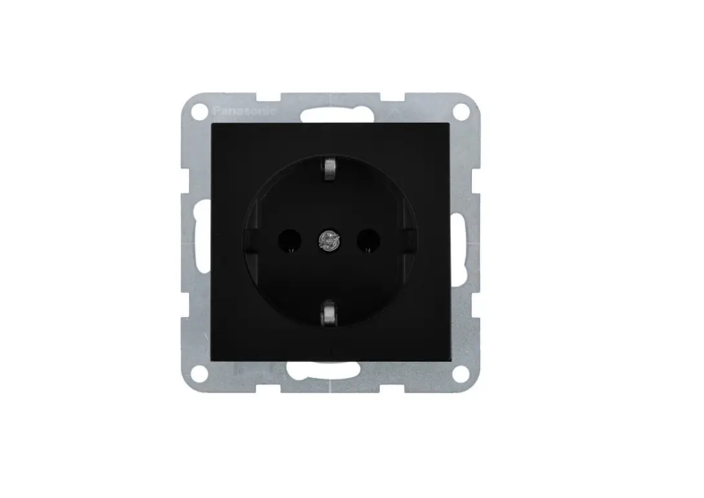 Розетка с заземлением Panasonic Karre Plus 55 без рамки Черный (35793635)