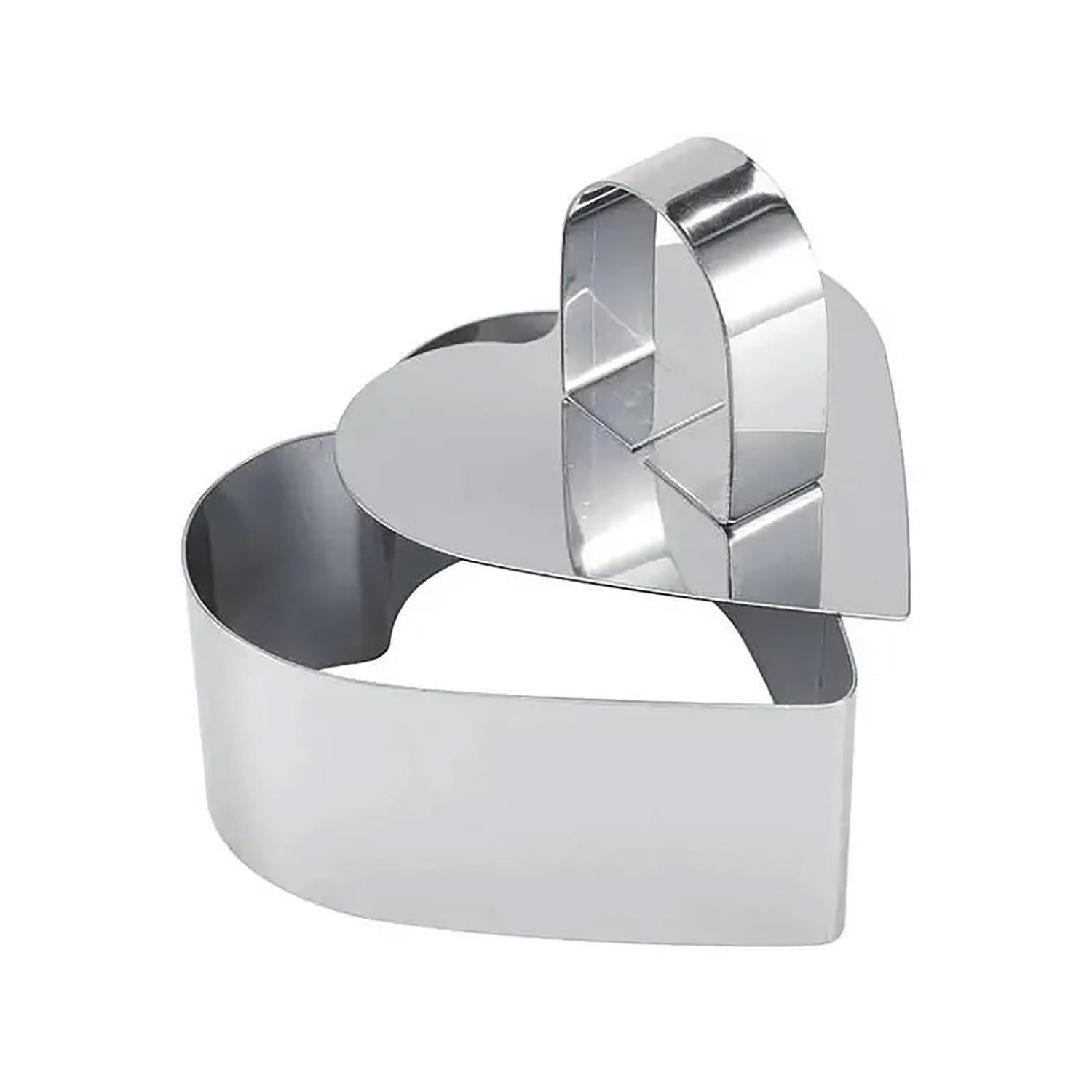 Форма кулинарная с выталкивателем в форме сердца из нержавеющей стали 8x8 см (31234323)