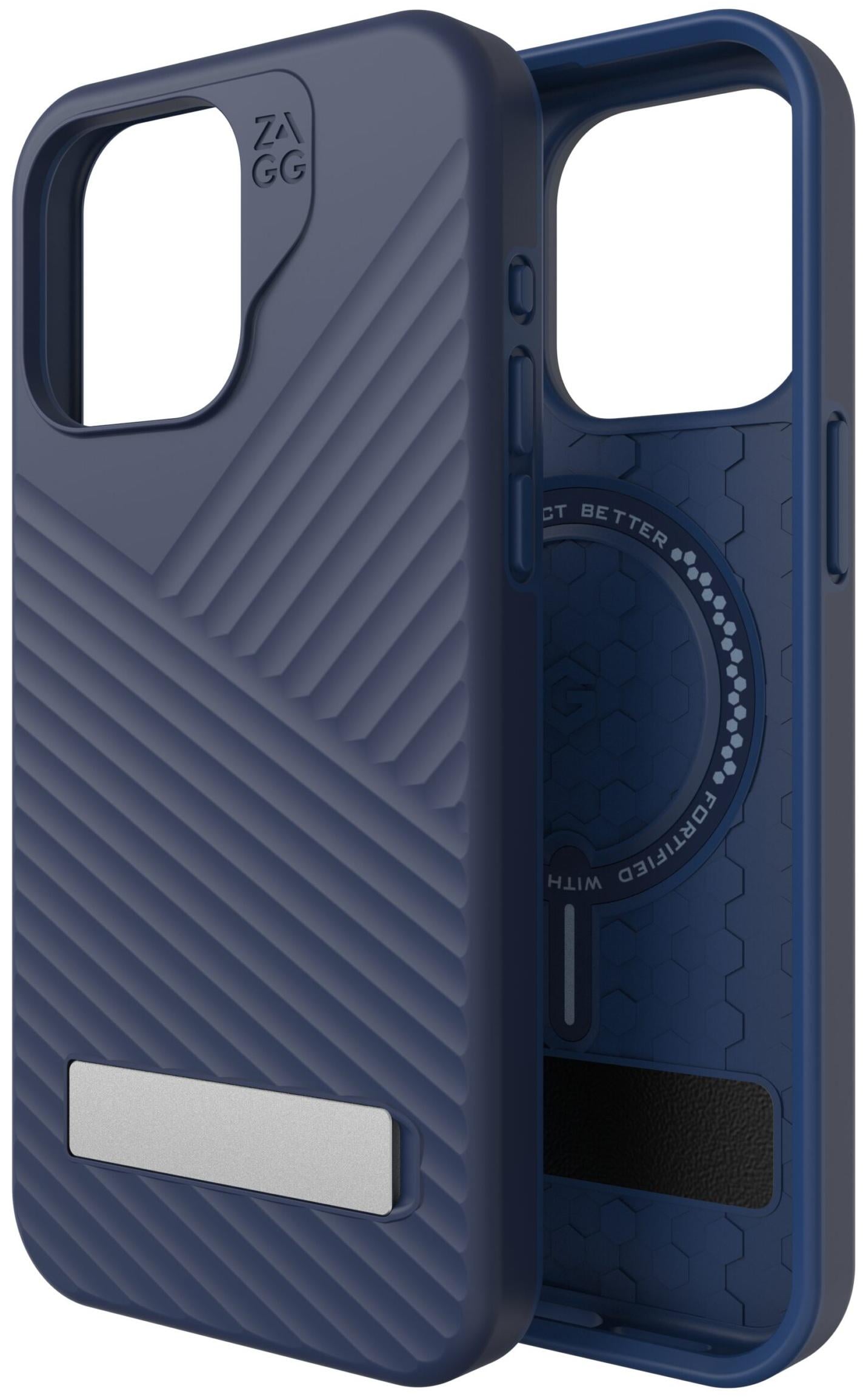 Чехол противоударный с подставкой оригинальный ZAGG Gear4 Denali Snap with MagSafe для Iphone 15 Pro (6.1") Navy