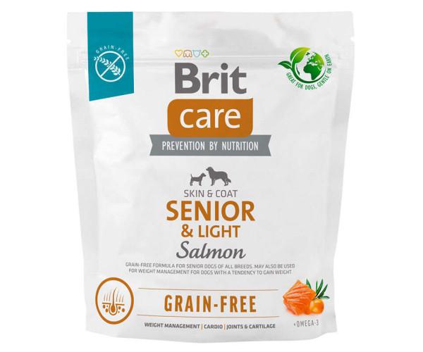 Корм сухий для старіючих собак Brit Care Dog Grain-free Senior&Light з лососем беззерновим 1 кг