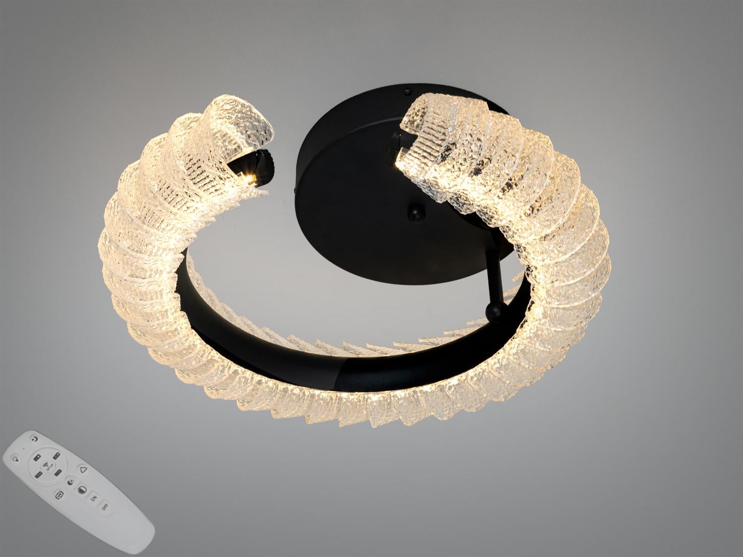 Люстра LED стельова Diasha пульт 38W 2509/400BK Чорний Люстра LED стельова Diasha пульт 38W 2509/400BK Чорний