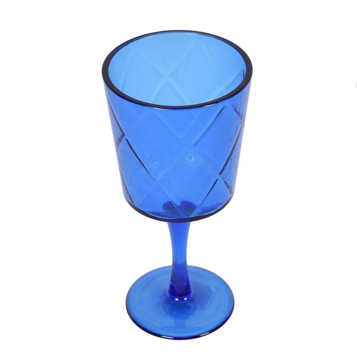 Набір келихів на ніжці Certified International Алмазні грані з акрилового скла 410 мл/4 шт. Синій (20423-set) - фото 7