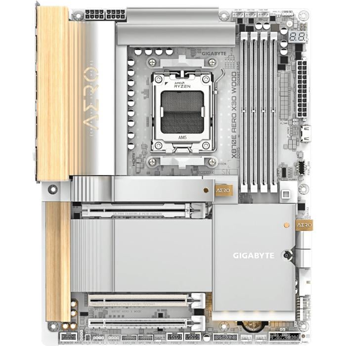 Материнская плата Gigabyte X870 AERO X3D WOOD ATX sAM5 AMD X870 4xDDR5 4xM.2 4xSATA HDMI 2xUSB4 5 GbE White (35227323)
