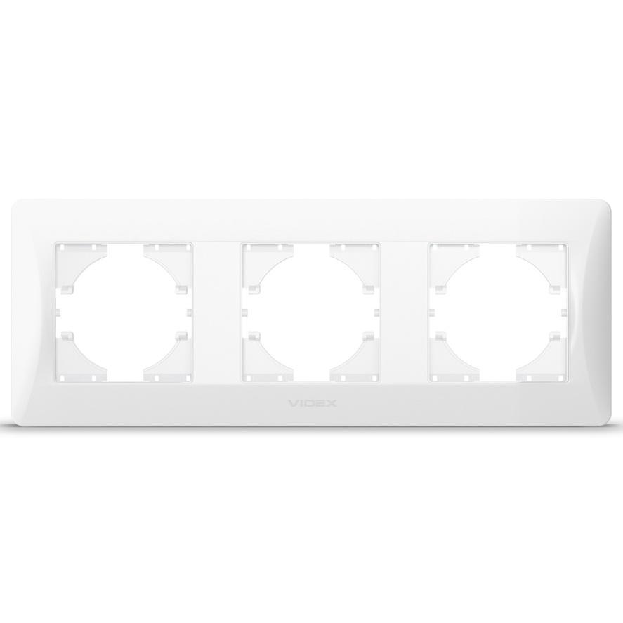 Горизонтальна пластикова рамка на 3 місця Videx Binera VF-BNFR3H-W Білий