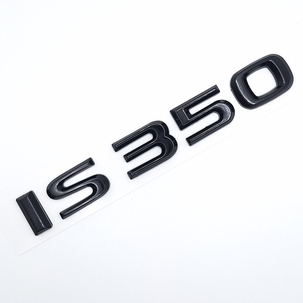 Эмблема надпись IS350 Lexus металл 14,5х2 см Черный глянцевый (2339588046)