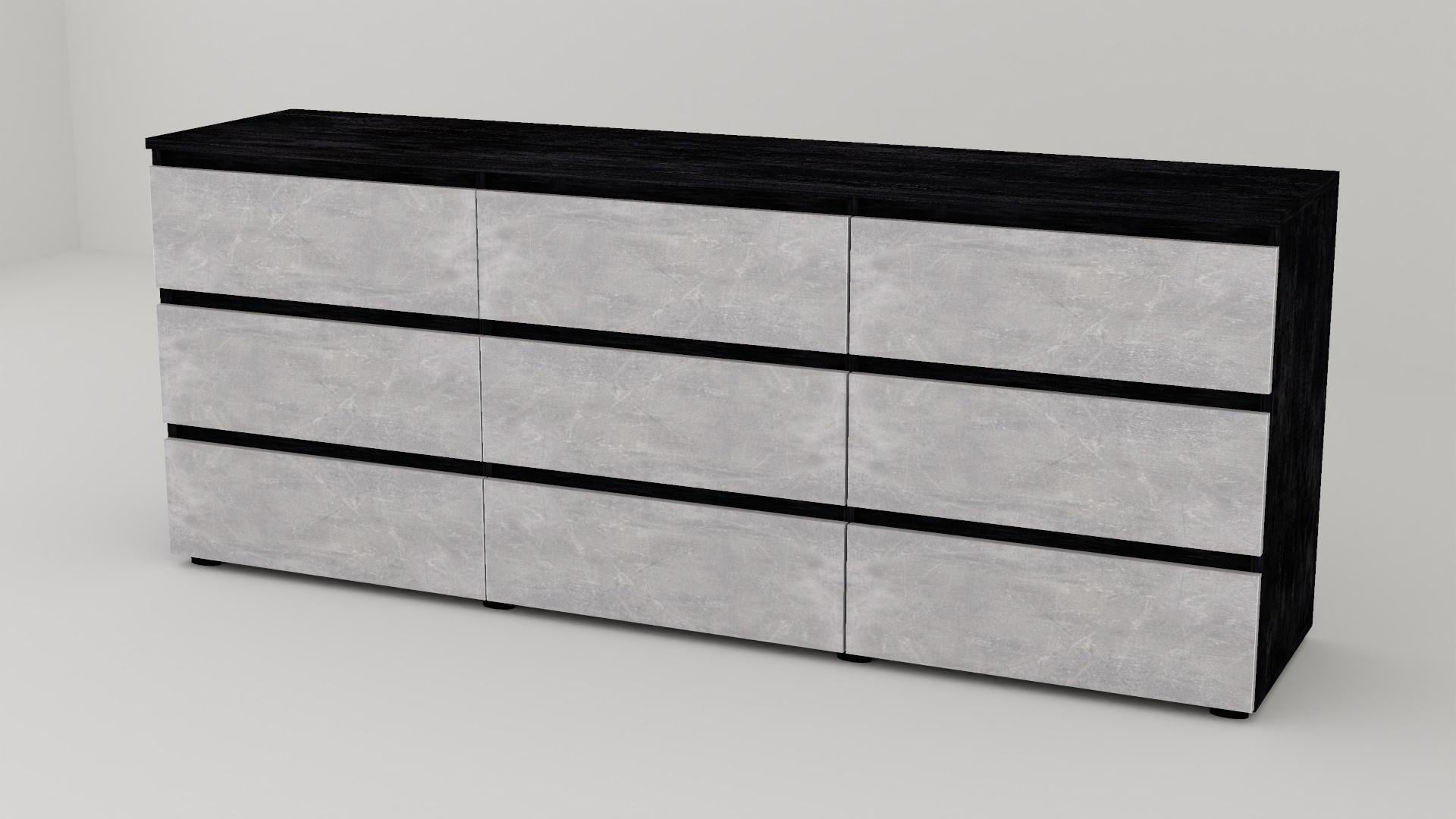 Комод Алекса СН-333/45 190х45х75 см Индастриал/Бетон темный