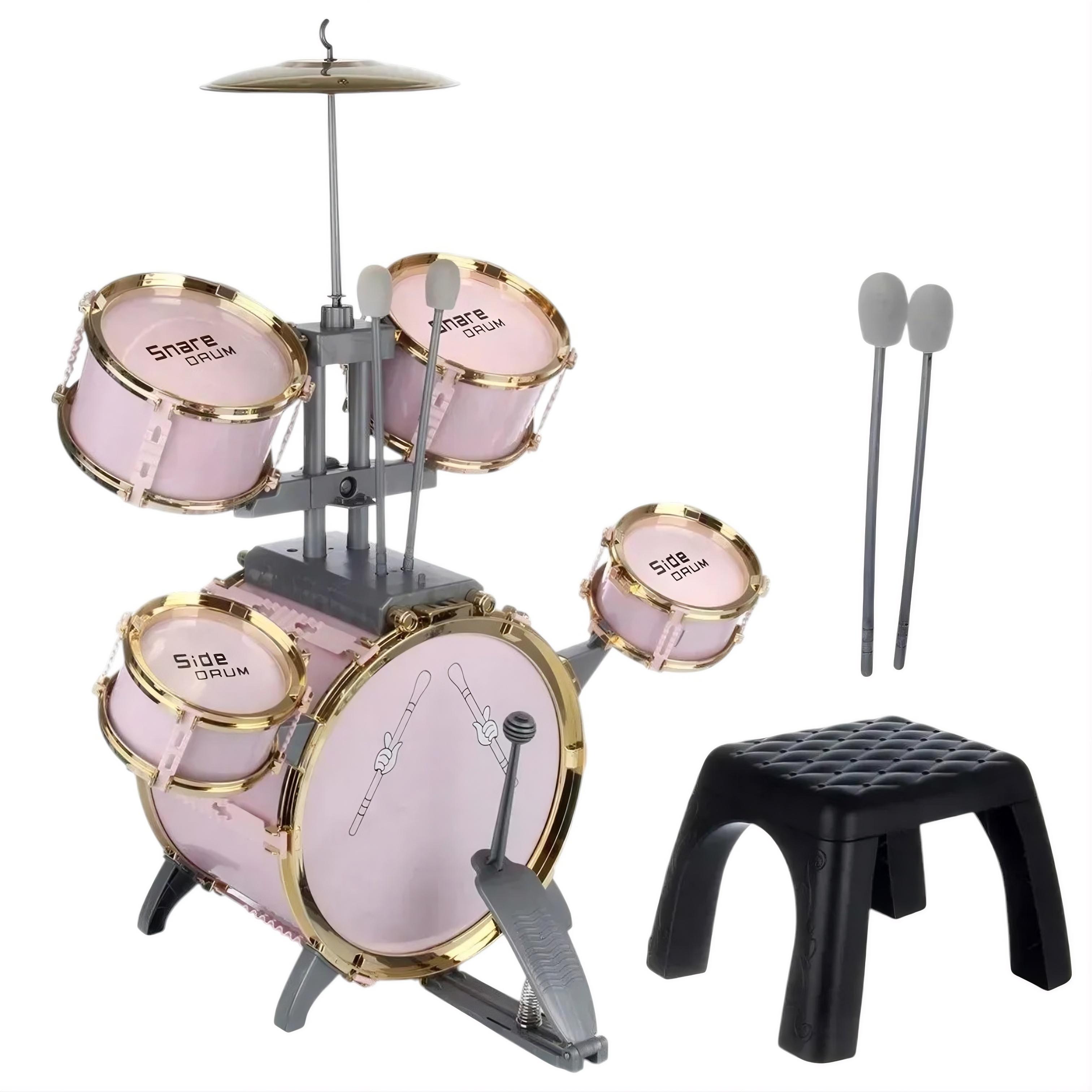 Детская барабанная установка 586-376 Jazz Drums с 5 барабанами/педалью/тарелками/палочками и стульчиком (34833208)