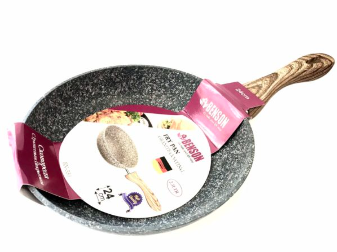 Сковорода Benson BN-530 антипригарне гранітне покриття 24 см (BSKK-015)