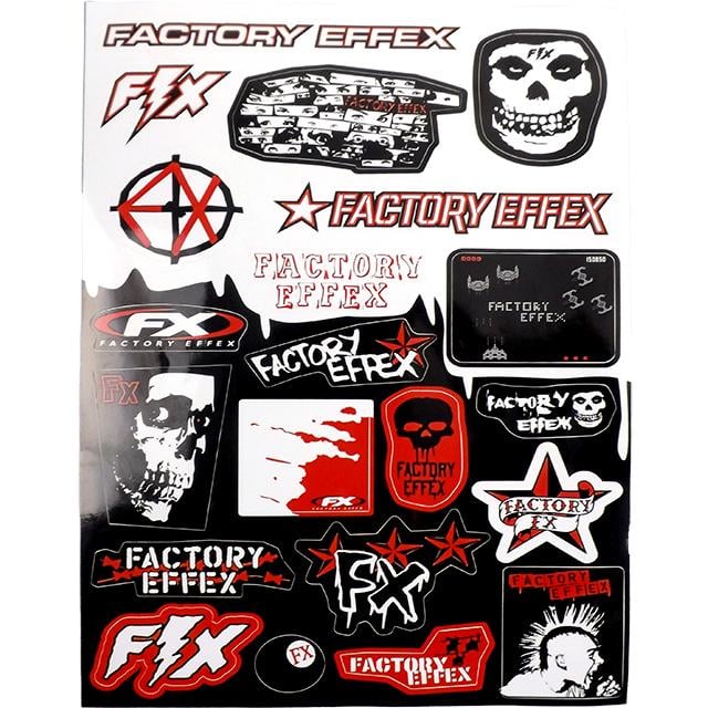 Наклейка МОТО Factory Effex 31x24 см Красно-черный (452218)
