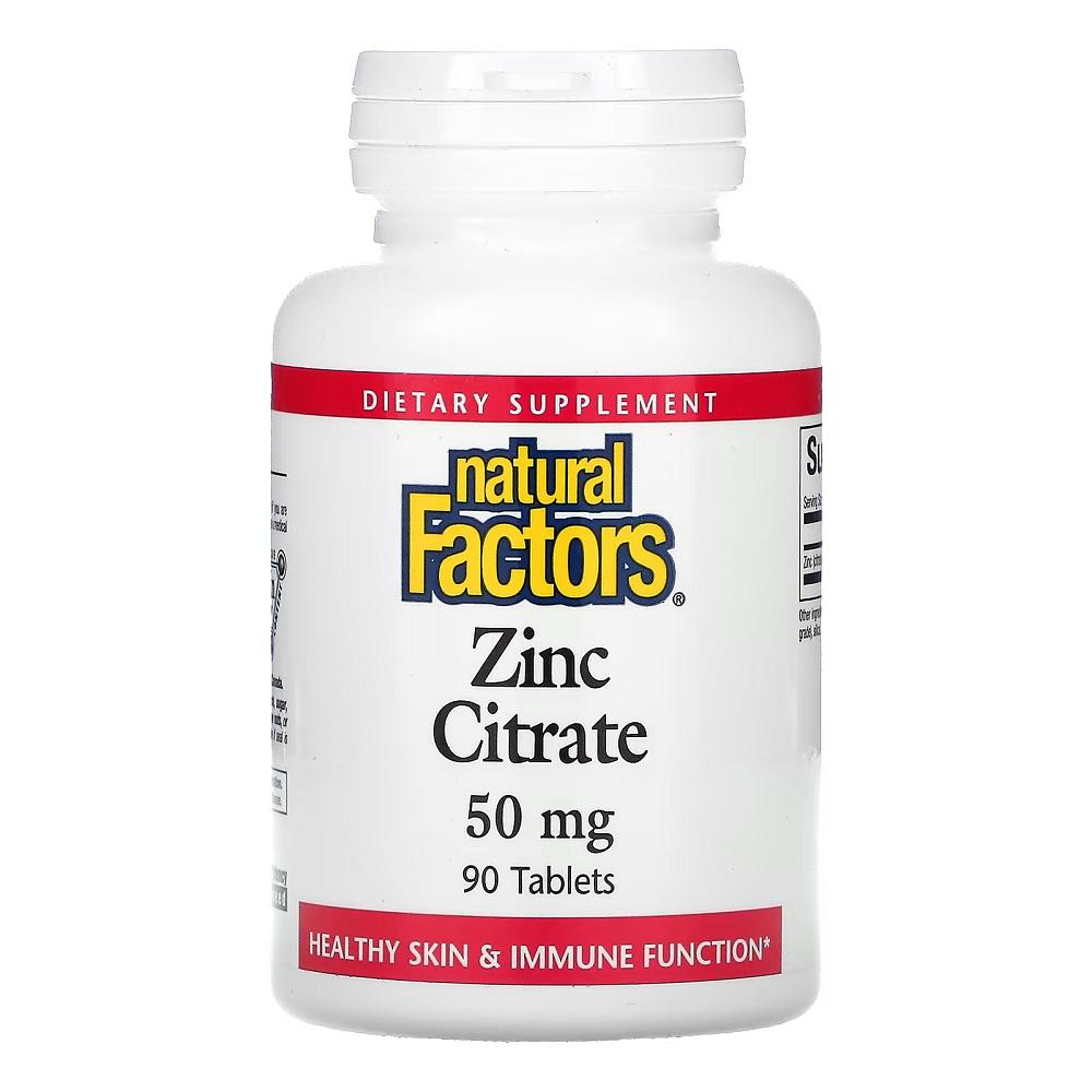 Мікроелемент Цинк Natural Factors Zinc Citrate 50 мг 90 Tabs