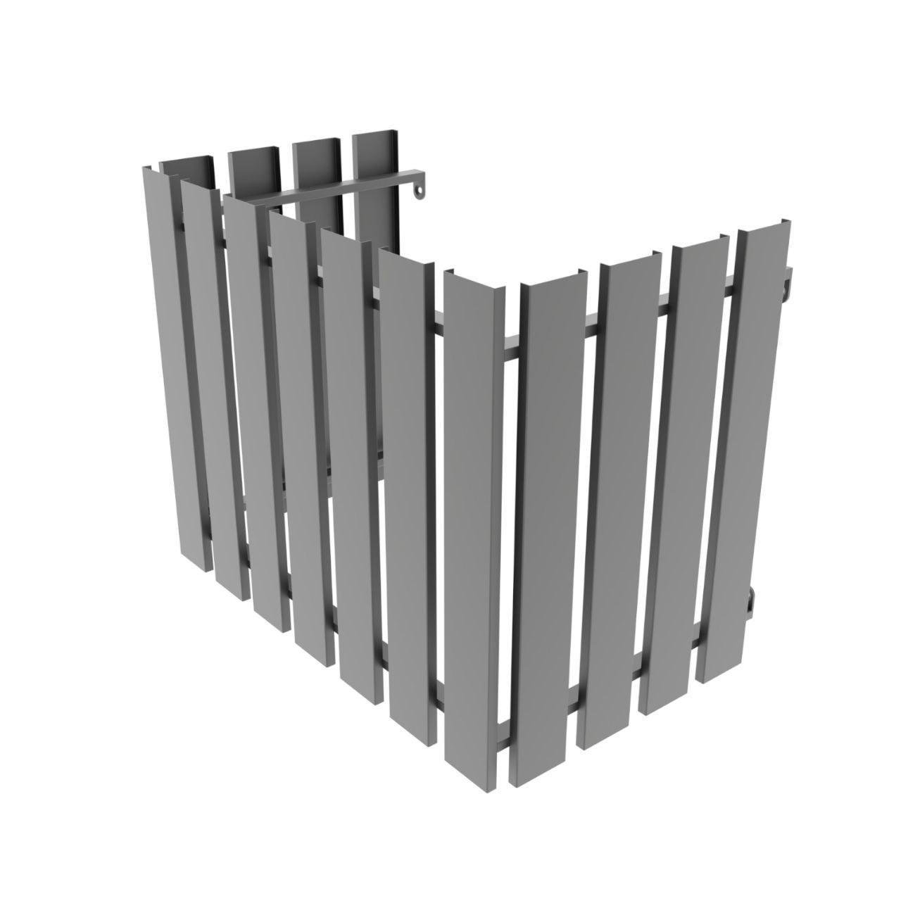 Комплект экран ламельный ЭФЛ-2,5 вертикальный фасадный для наружных блоков климатического оборудования 1000х850х500 Серый (2375969003/1022)