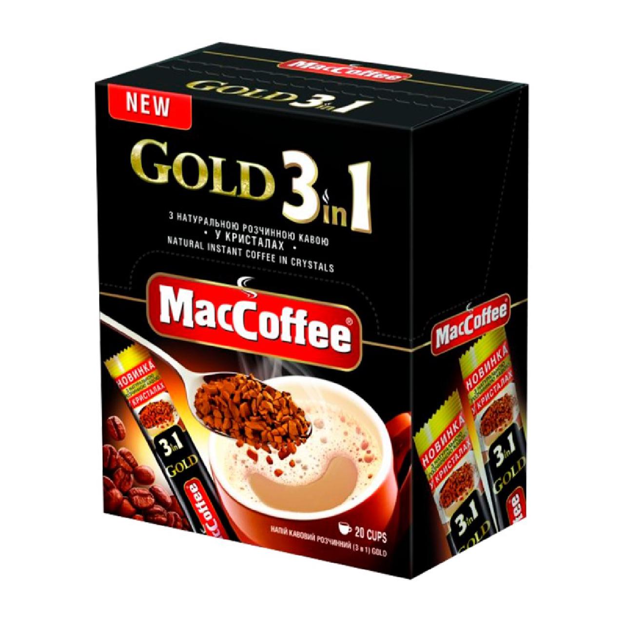 Кавовий напій MacCoffee 3в1 Gold 16 г 20 шт.