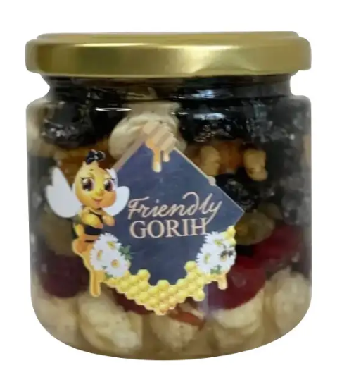 Ассорти из сухофруктов с акациевым медом 200 мл/250 г Ассорти из сухофруктов с акациевым медом 200 мл/250 г