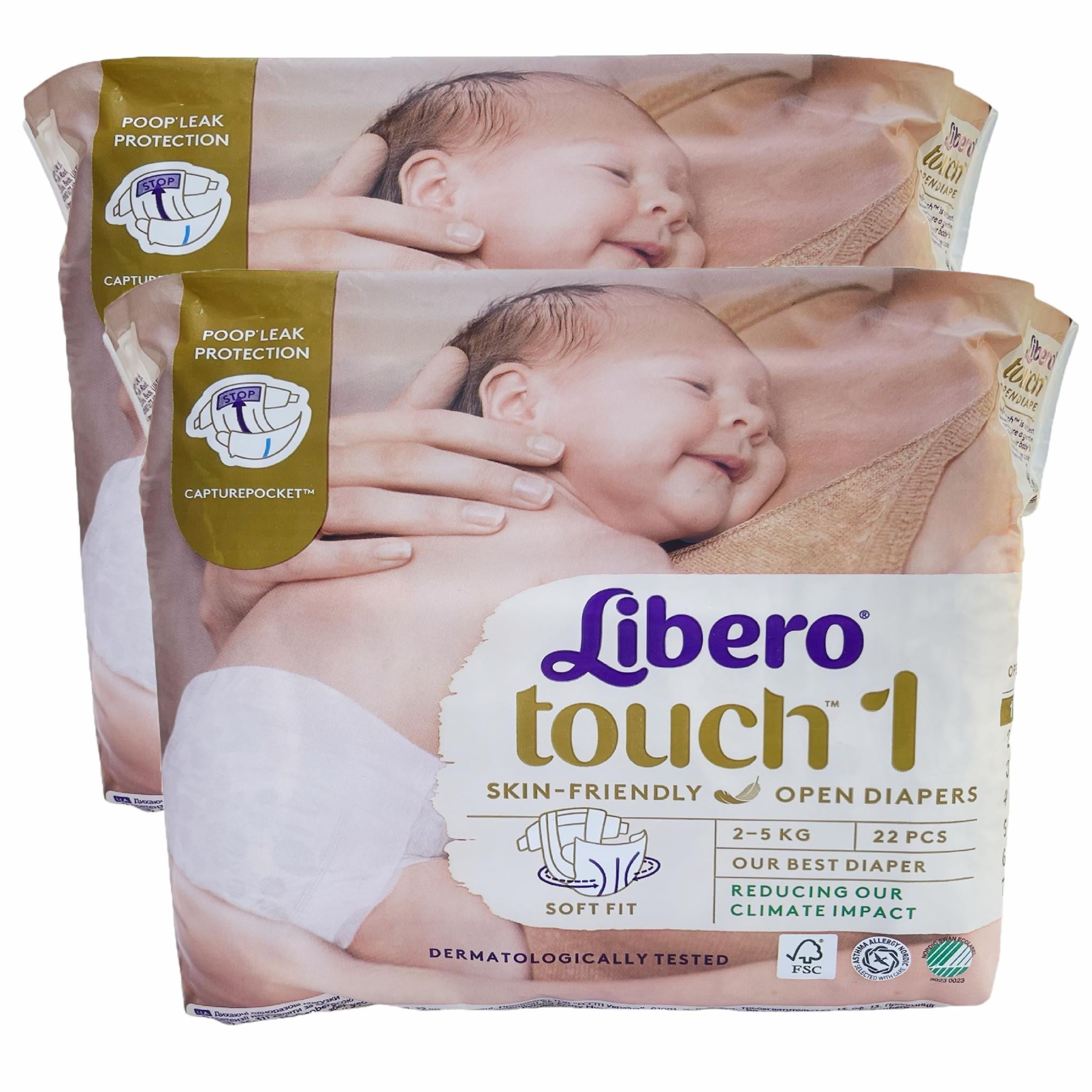 Подгузники Libero Touch 1 2-5 кг 44 шт. (113827956)