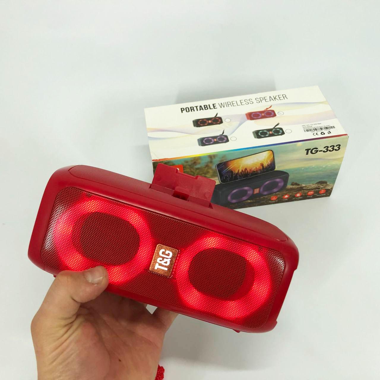 Портативна колонка TG333 2x5W з RGB підсвічуванням Червоний - фото 6