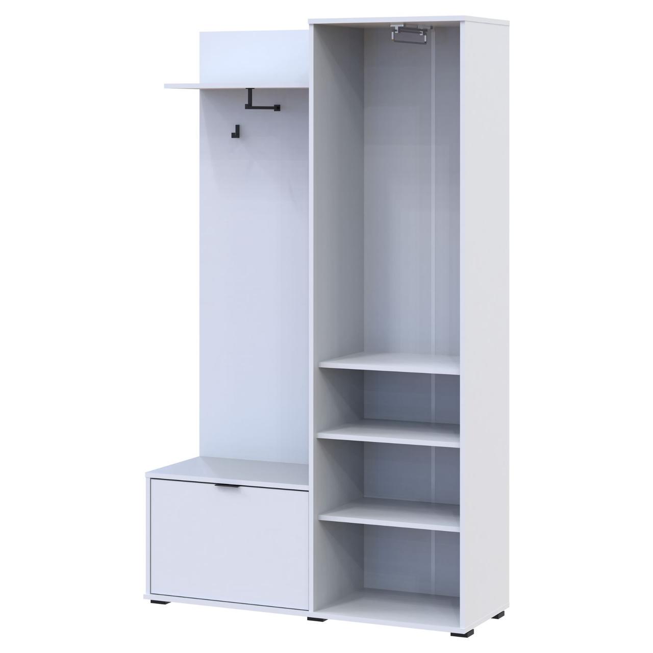 Прихожая с зеркалом Doros Дора 113,5х40х192 см Белый (DRS-011405) - фото 6 Прихожая с зеркалом Doros Дора 113,5х40х192 см Белый (DRS-011405) - фото 6