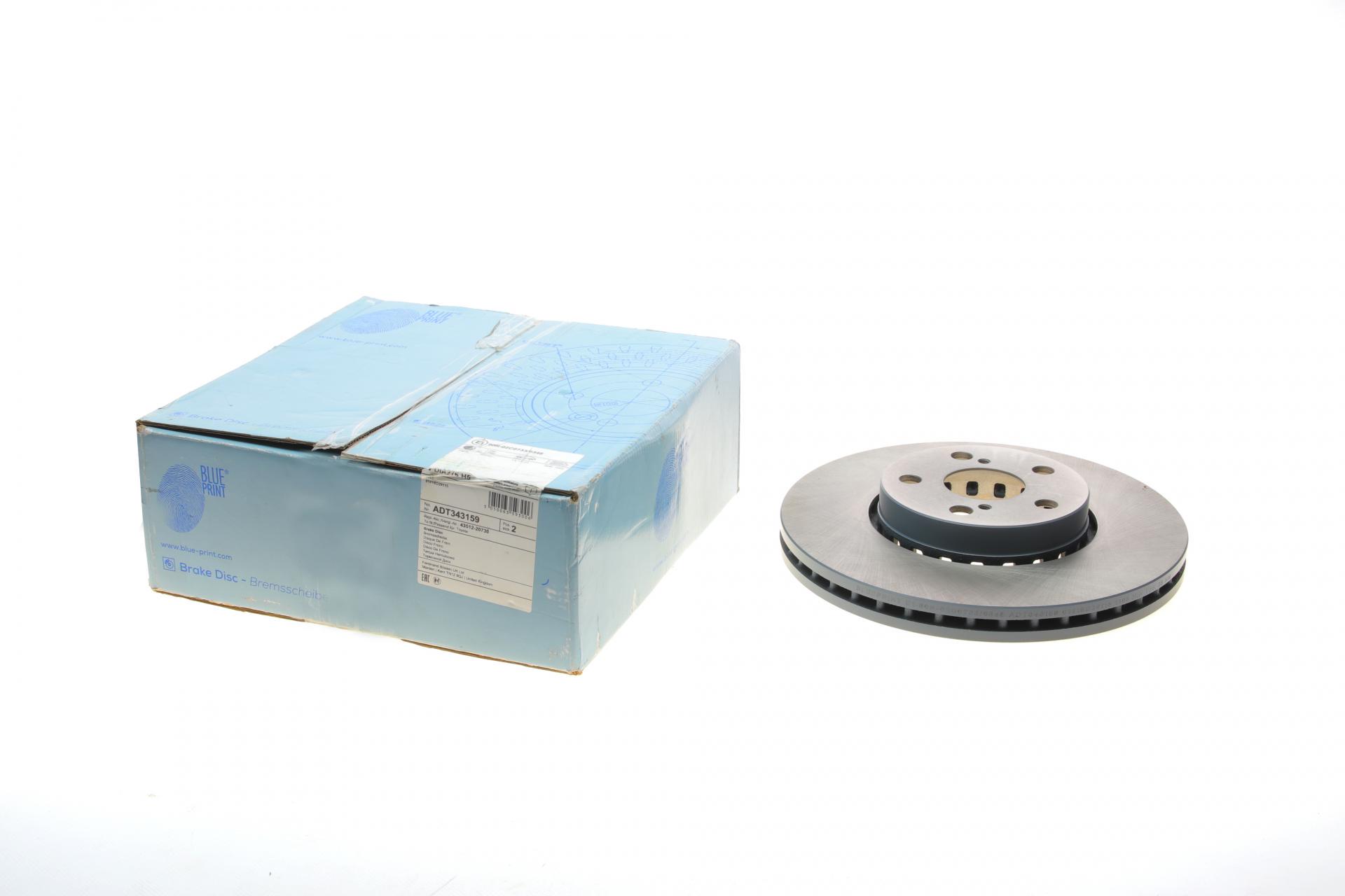 Диск гальмівний передній BLUE PRINT для Toyota Avensis 97-03 276x25 мм (ADT343159)