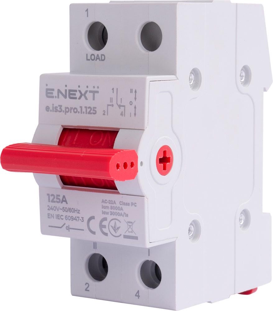 Выключатель-разъединитель E.NEXT e.is3.pro.1.125 1-0-2 1P 125А трехпозиционный (p008029)
