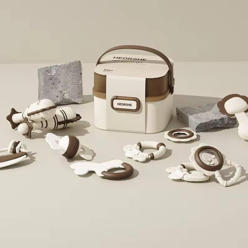 Набор погремушек и силиконовых грызунцев HEORSHE Tiny Rattle