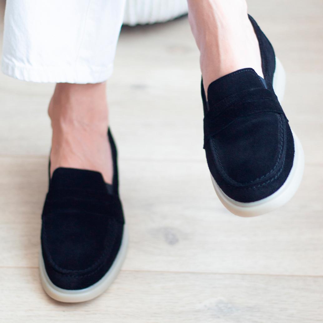 Лоферы женские Zlett из натуральной замши р. 41 Черный