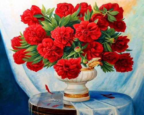 Алмазная мозаика ColorArt Красные пионы SP039 40х50 см