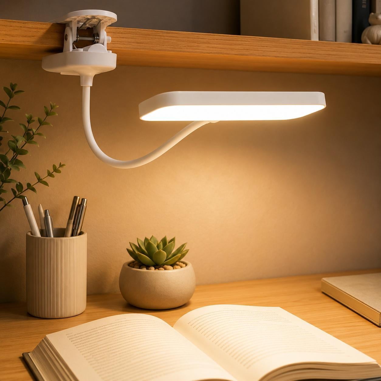 Лампа настольная LED с клипсой USB аккумуляторная Белый (CLR-WHITE-36)