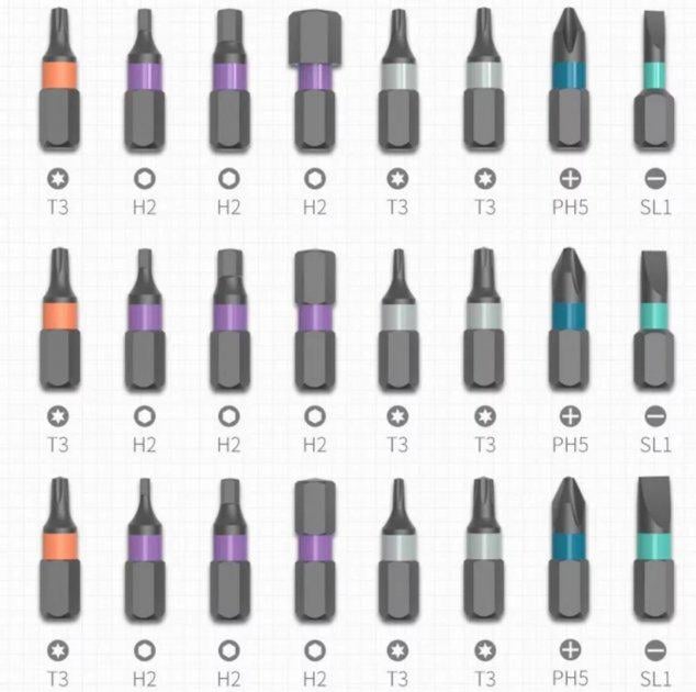 Отвертки с трещоткой универсальные DUKA Mi RS1 Multipurpose Ratchet Screwdriver Set Black (12155926) - фото 3