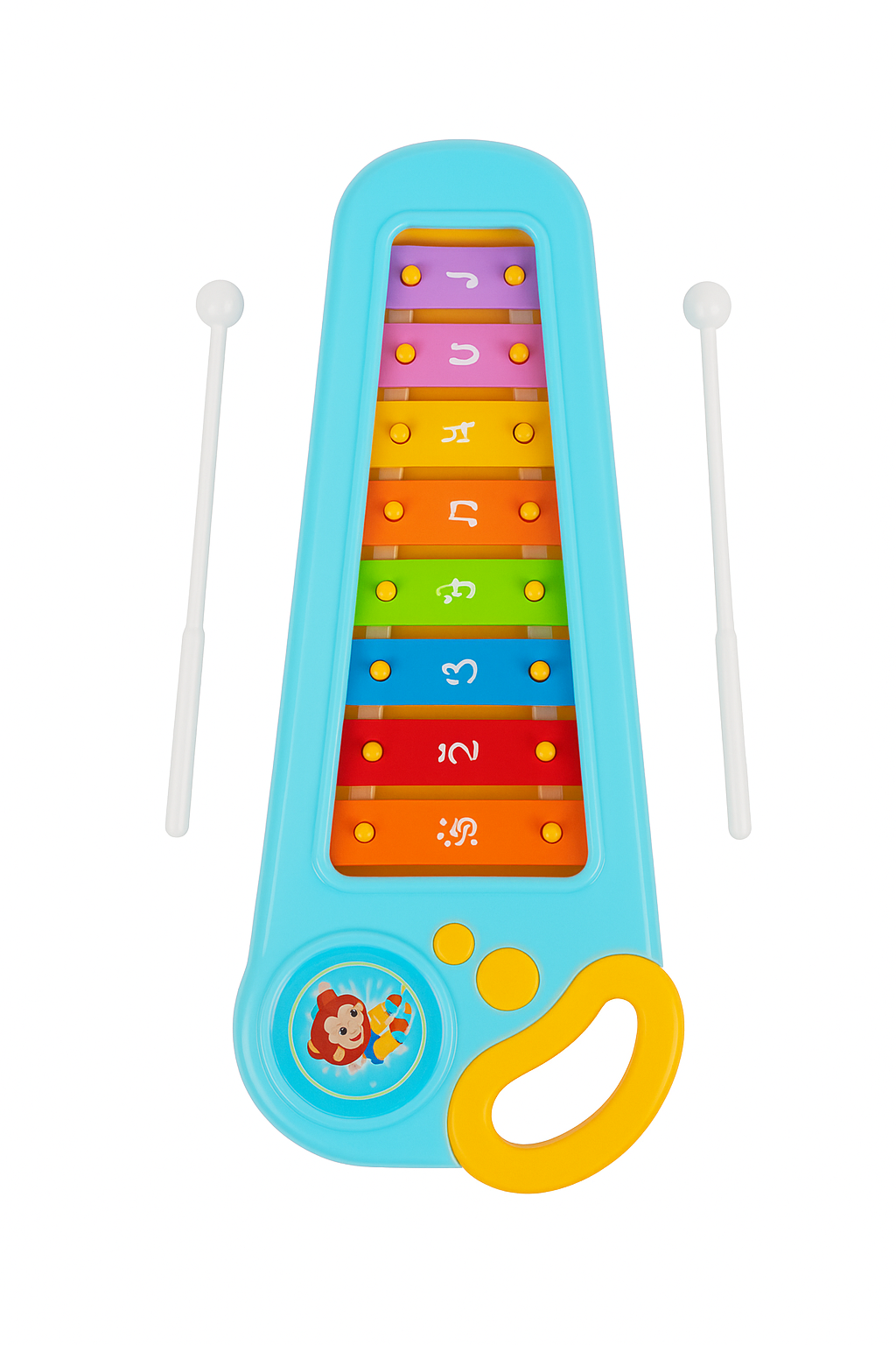Детский ксилофон 683-1-2 металлические пластины с палочками Голубой (30234104)