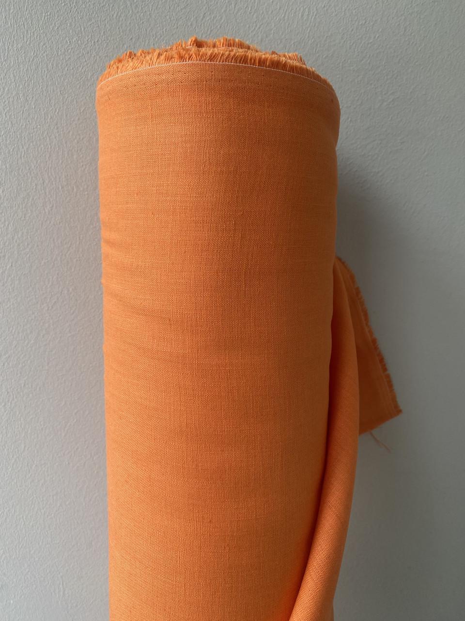 Ткань LINEN PLUS 100% лен 143 см 1250 Оранжевый - фото 7
