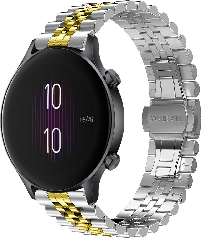 Браслет металлический Stech Line для Haylou LS04 (RS3) Silver Gold (29157-67)