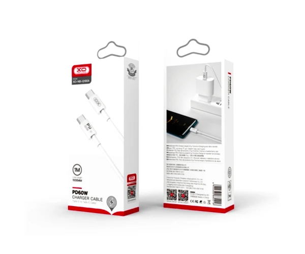 Кабель дата Xo NB-Q190A Type-C-Type-C PD 60W 1 м White - фото 2
