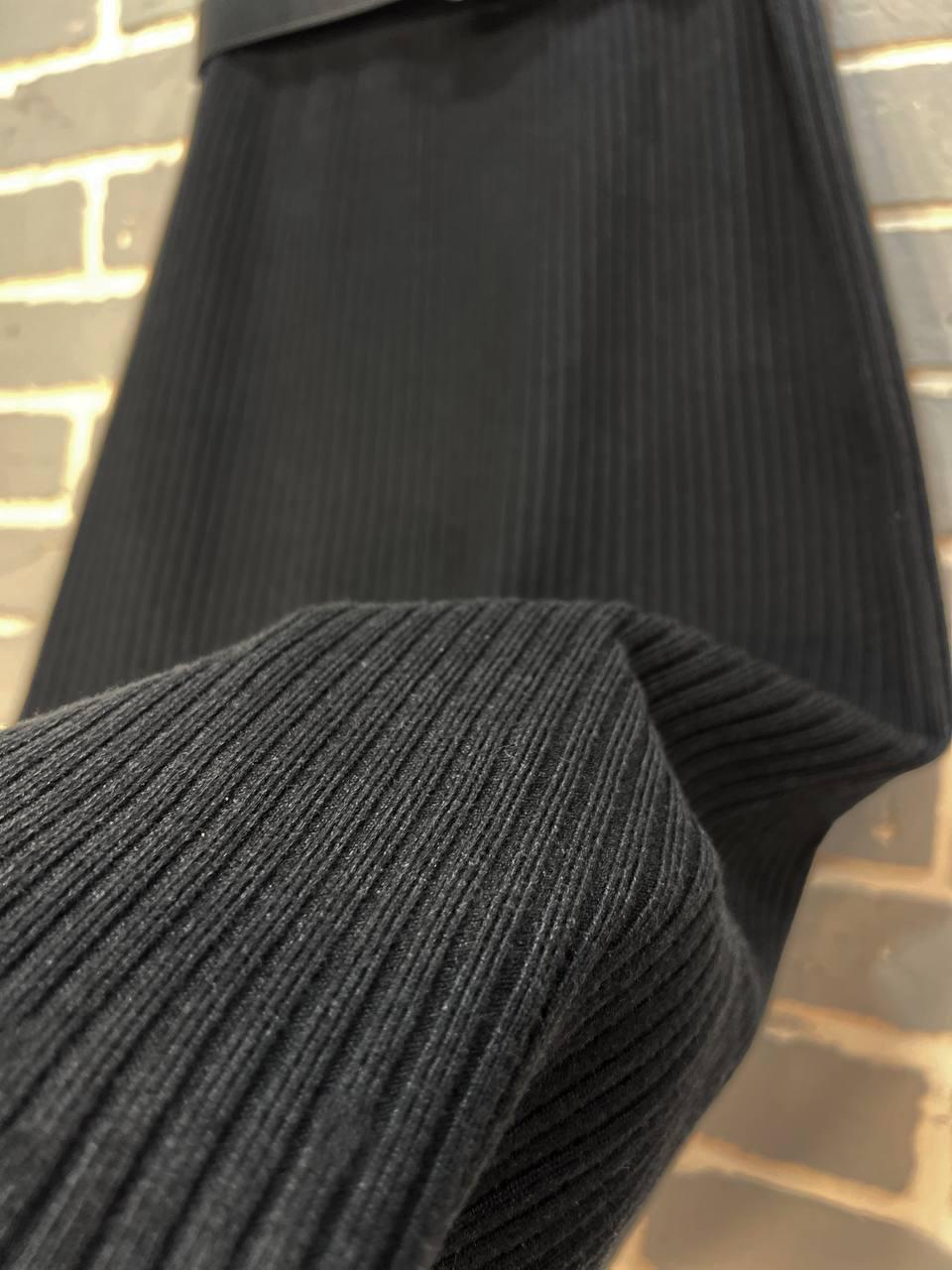 Спідниця жіноча My fashion 6016 в'язка рубчик рівна з ременем р. 44-48 Чорний (3148) - фото 8