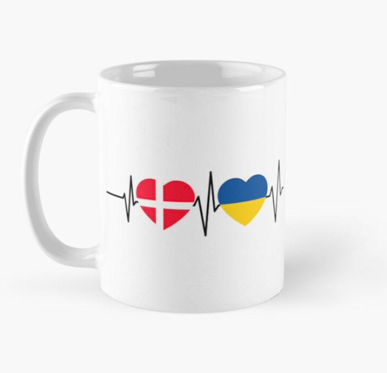 Чашка керамическая с принтом Denmark Ukraine 330 мл Белый (УКР329Ч)