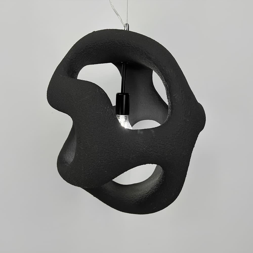 Світильник гіпсовий Ø 50 см Чорний (MJ34-450*500 BK) - фото 2