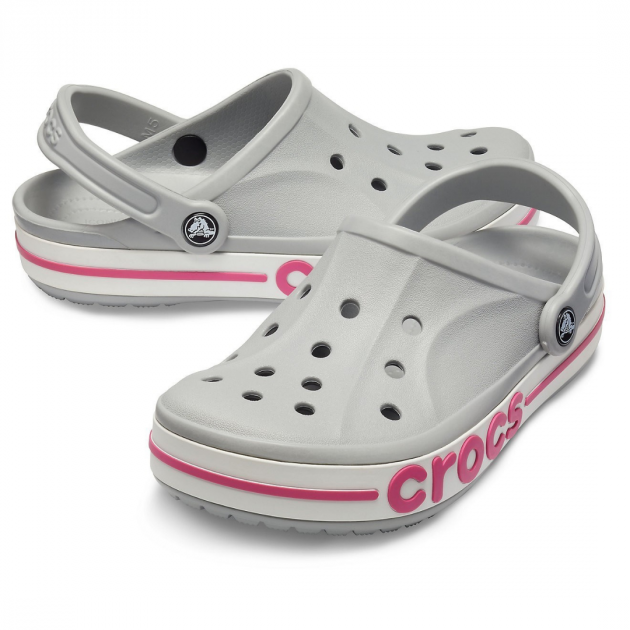 Сабо Crocs Bayaband Clog M5W7 р. 37 24 см Light Grey/Candy Pink (205089-W)