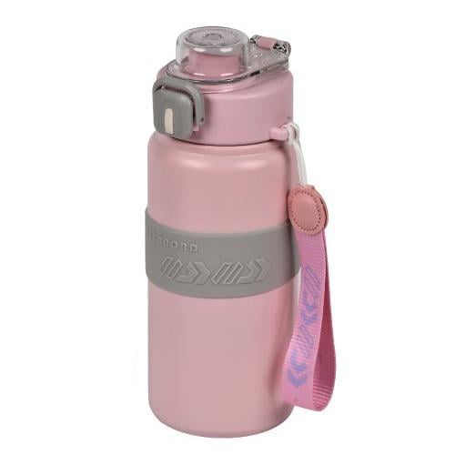Термос-поїлка із нержавіючої сталі спортивна пляшка для води 600 мл Pink (30687)