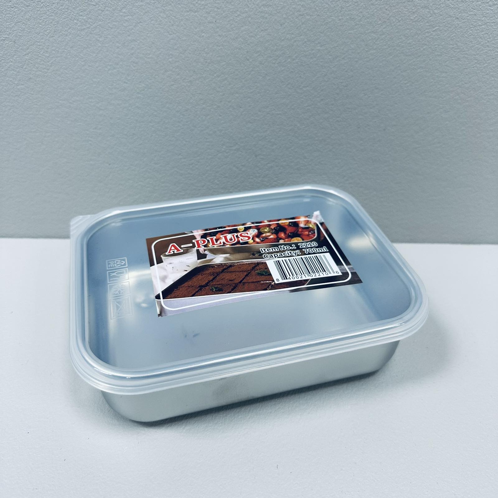 Лоток с крышкой A-Plus 2210 из нержавеющей стали 700 мл 16,6х12,8х3,5 см Стальной (23581) - фото 4