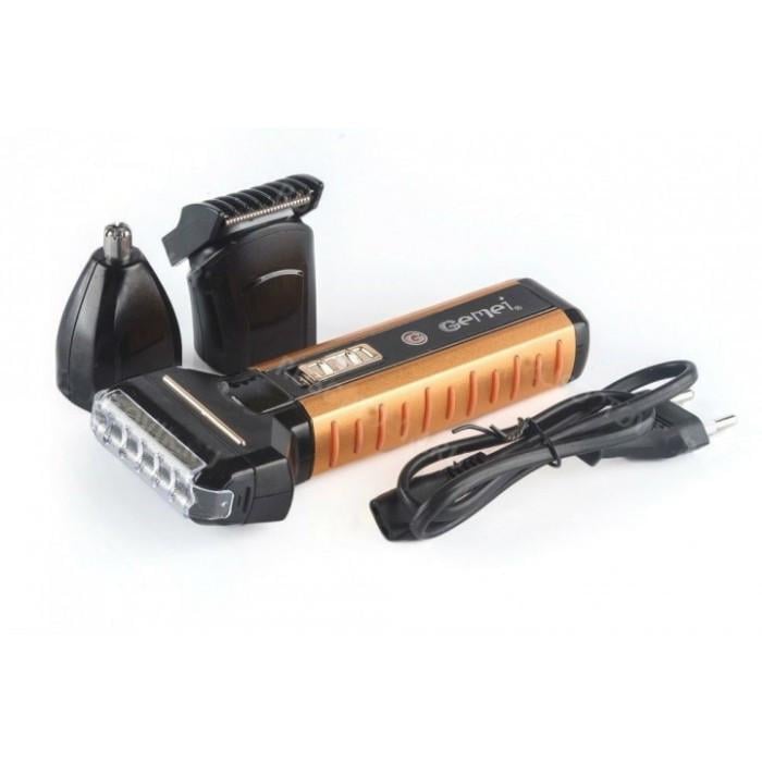 Машинка для стрижки ProGemei GM 789 3в1 працює від акумулятора Чорний