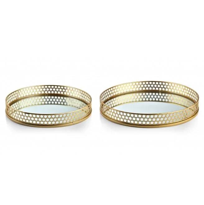 Комплект металевих круглих підносів Flora Lucas 2 шт. (35518)