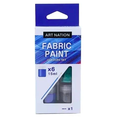 Набор красок для ткани Art Nation FAC0615 с кисточкой 6 цветов 15 мл (2241751139)