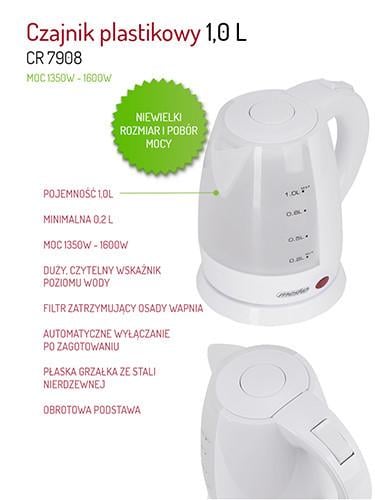 Электрочайник пластиковый Mesko MS 1276 1,0 л - фото 5 Электрочайник пластиковый Mesko MS 1276 1,0 л - фото 5