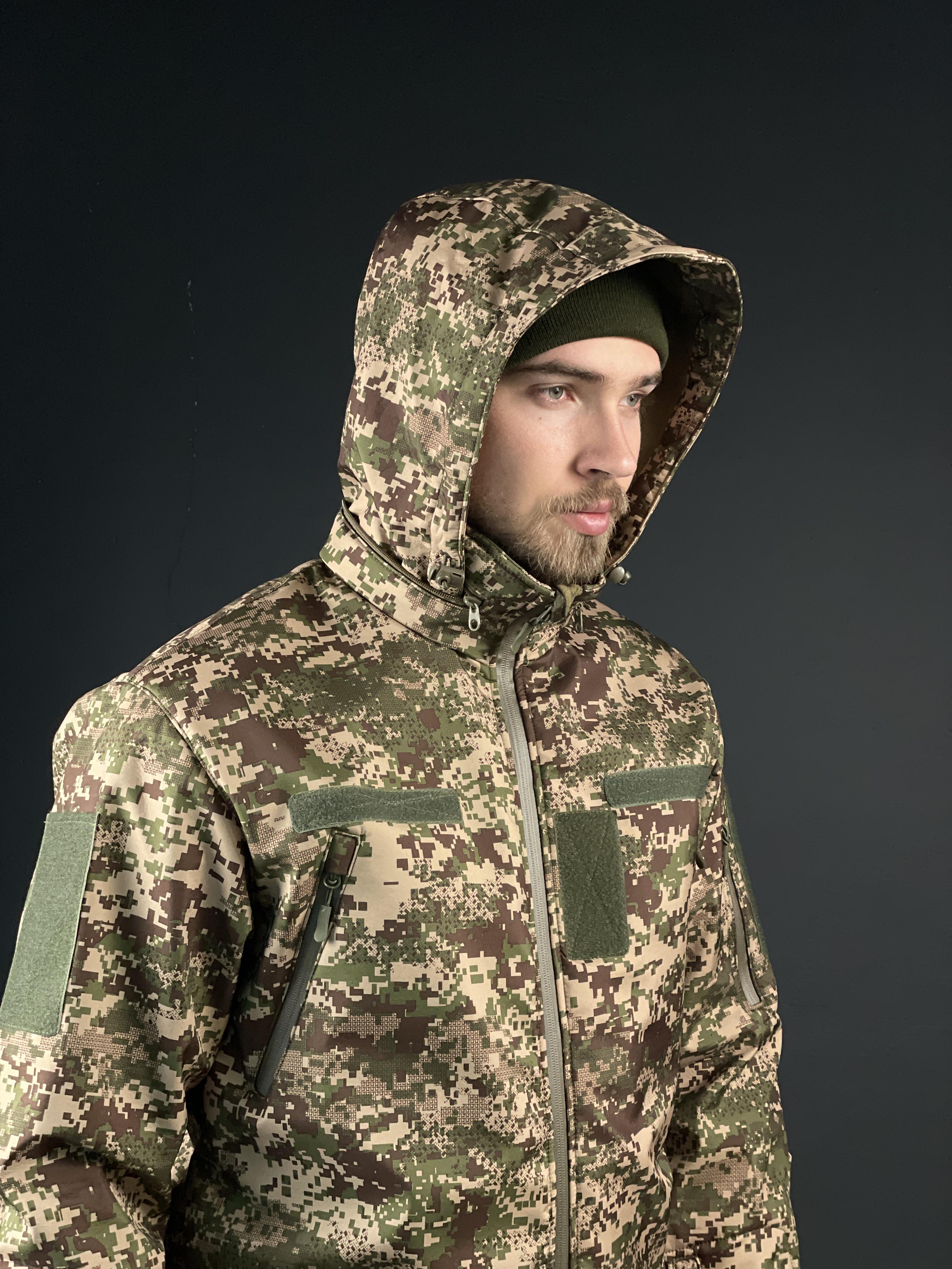 Військова куртка COOPERR Soft Shell III з прихованим капюшоном XL Хижак (KUR-10.2.XL) - фото 5 Військова куртка COOPERR Soft Shell III з прихованим капюшоном XL Хижак (KUR-10.2.XL) - фото 5