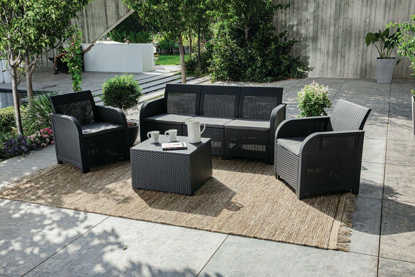 Набір садових меблів Keter Rosalie 5 Seater Set With Storage Table Графіт (249582)