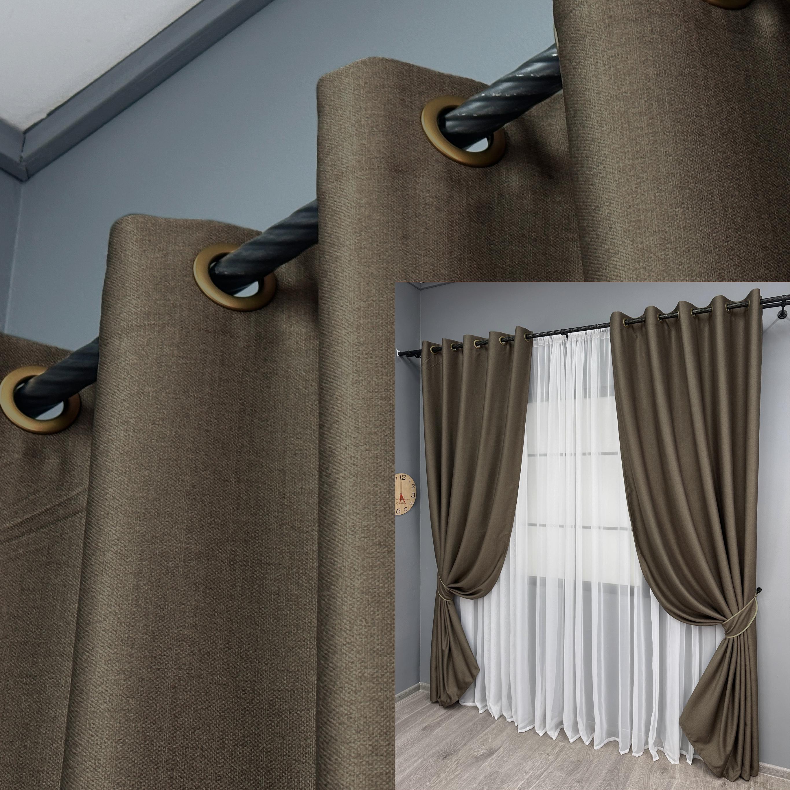 Комплект штор на люверсах VR-Textil Шенилл однотонный № 1591ш 150х250 см 2 шт. Кофейный (37-0249) - фото 2 Комплект штор на люверсах VR-Textil Шенилл однотонный № 1591ш 150х250 см 2 шт. Кофейный (37-0249) - фото 2