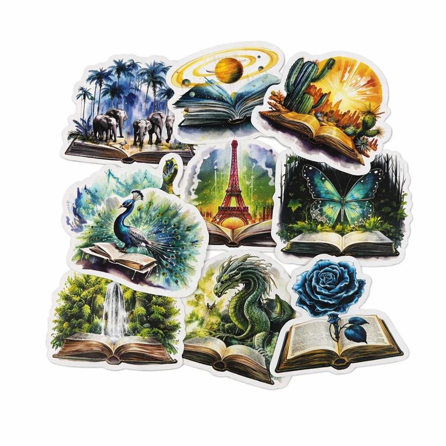 Набор наклейок Fantasy с книгами 10 шт. Цветной (SU-NL-007)