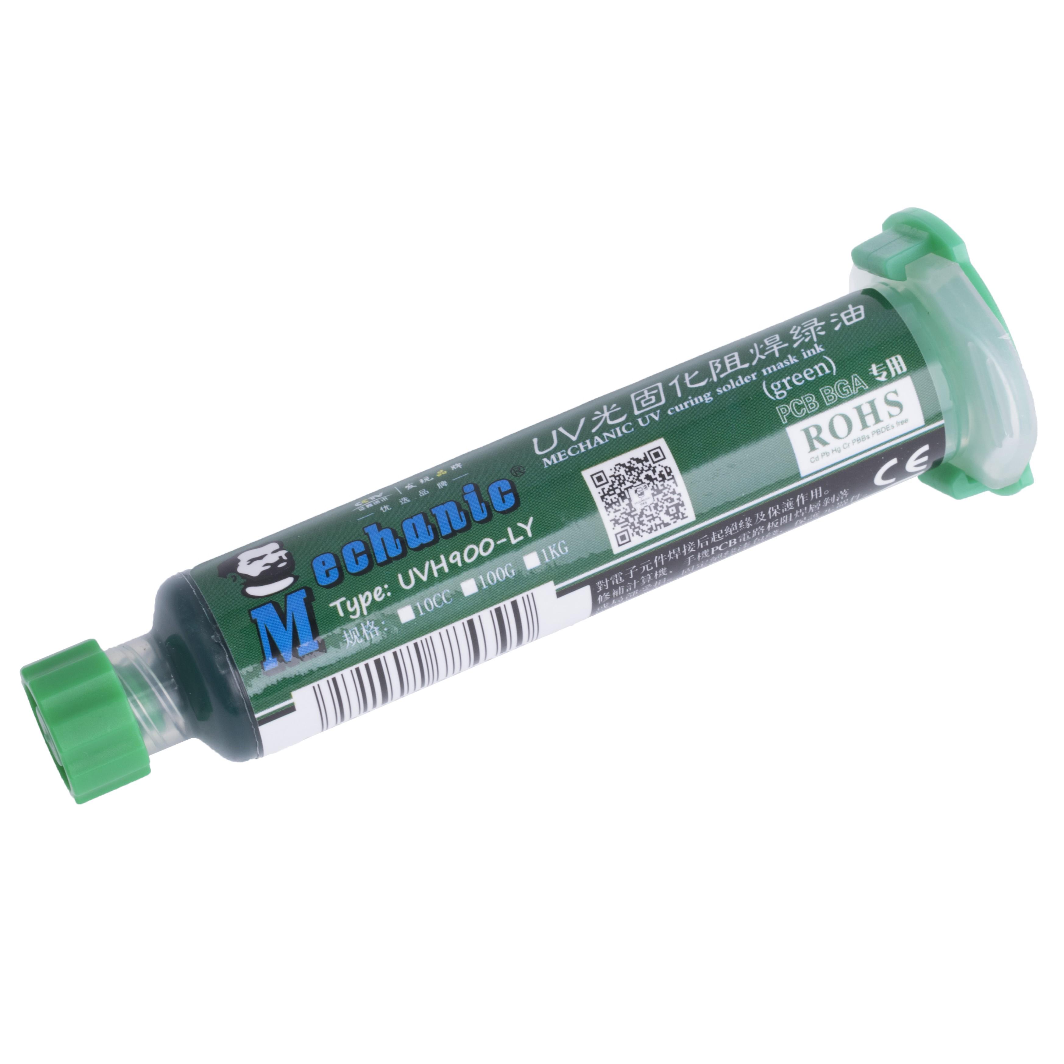 Паяльная маска Mechanic UVH900-LY в шприце 10 мл Зеленый (ART-14238)